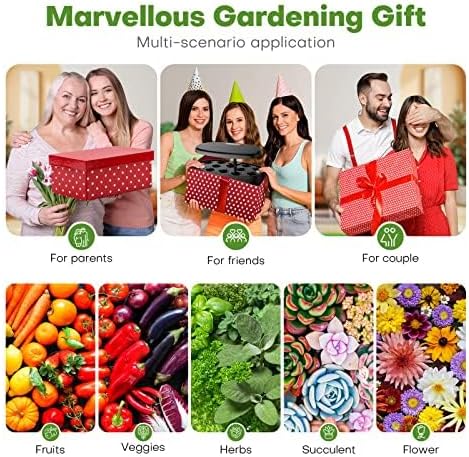 Ahopegarden Indoor Garden Hydroponics Growing System: 12 Pods Plant Germination Kit Garden Kit Growth Lamp Countertop with LED Grow Light Hydrophonic Planter Grower Harvest Vegetable Lettuce