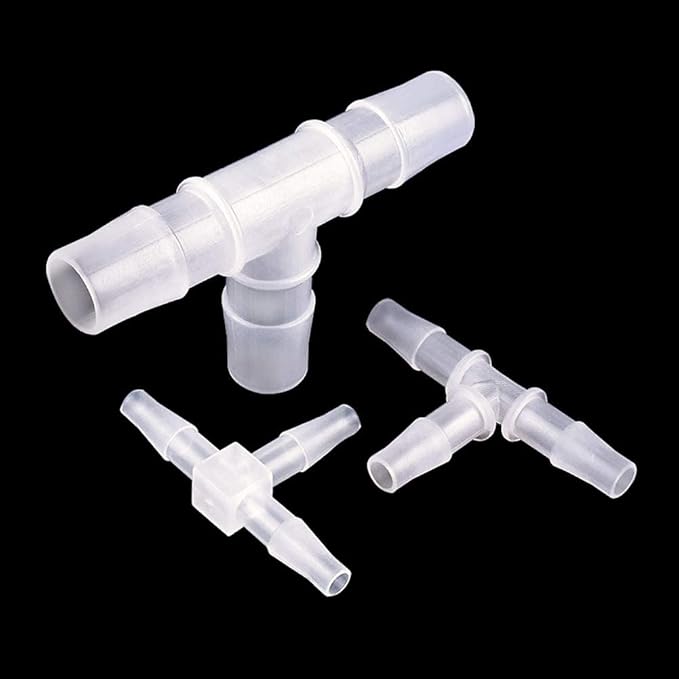 3/16" Tee Fitting Equal Barb 3 Way Hose Barb Fitting,Splicer Joint Mender Adapter Union Fitting for Fuel Gas Liquid Air (Pack of 5)