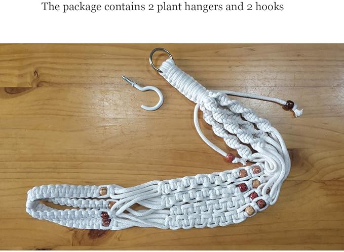 Belit 2 Pack Macrame Plant Hangers Indoor Hanging Planter Basket Decorative Flower Pot Holder Rope for Indoor Outdoor Home Decor