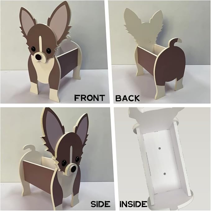 Maltese Dog Planter Plant Pots,Cute Garden Dog Flower Planter,Dog Planters Birthday Gifts for Women,Office,Indoor/Outdoor Decor(9.45 * 7.36 * 13.39in)