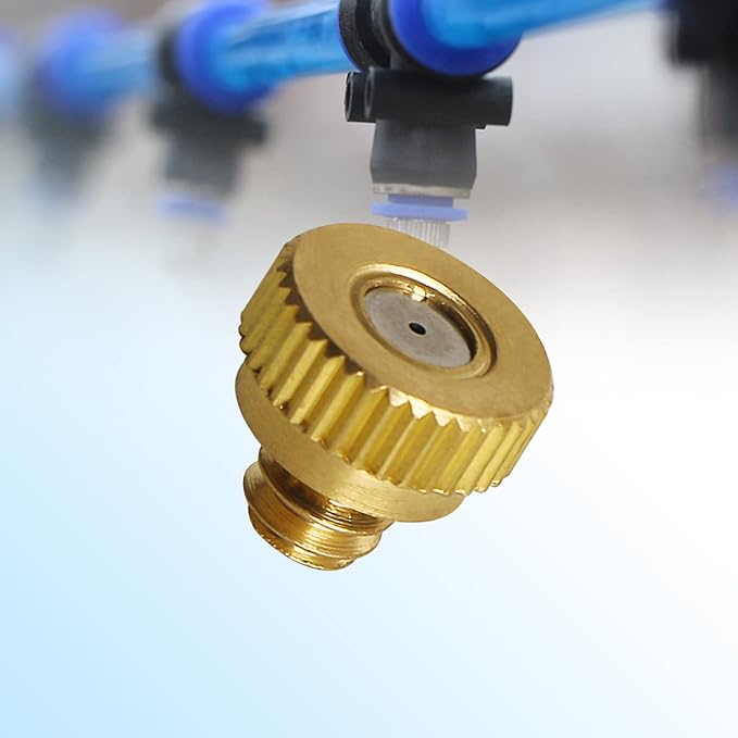 Aopin G 3/16 Brass Misting Nozzles 0.15mm / 0.006" Orifice Atomizing Mister Sprayer Nozzle Suitable For Outdoor Cooling,Garden Irrigation,Fountain, Crop Nutrient Injection, Greenhouse 8 Pcs
