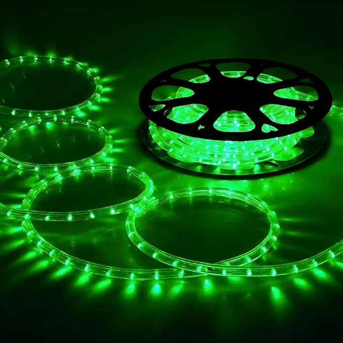 50ft LED Rope Lights Outdoor, 360 LED Connectable and Flexible Tube Lights with 8 Modes, Waterproof LED Rope Lighting for Garden, Patio, Pool, Bedroom, Party, Indoor Outdoor Christmas Decor (Green)