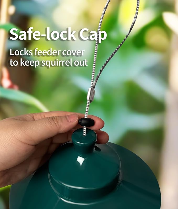 Bird Feeder for Outdoors: Squirrel Proof Bird Feeders, Gravity Sense Squirrel Proof Wild Bird Feeders for Finch Cardinal Chickadee, 4.8LB Large Capacity Hanging Birdfeeder