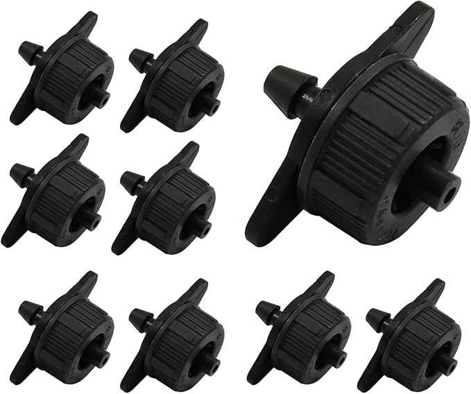 30 Pcs Drip Irrigation Emitters, 1 GPH Pressure Compensating Irrigation Drippers for Garden Lawn Watering Irrigation System, Black