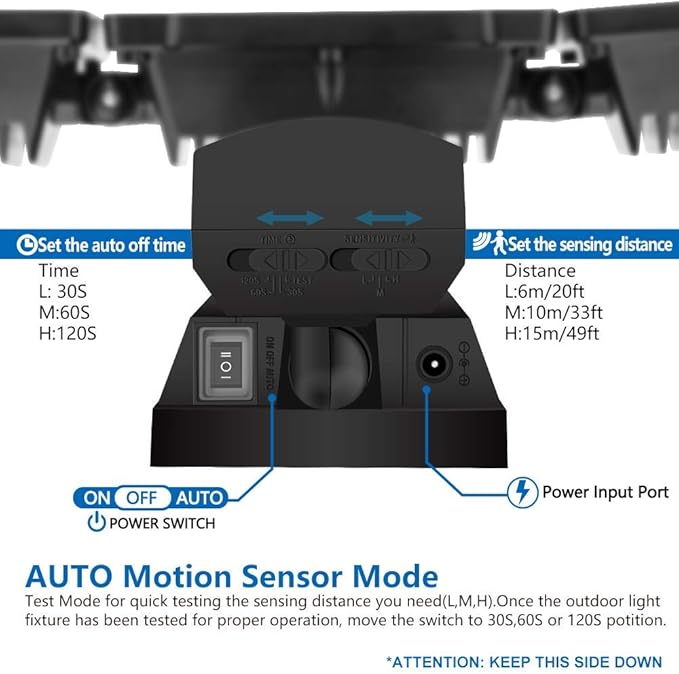 AmeriTop Solar Lights Outdoor, Super Bright 1600LM LED 6000K Solar Motion Sensor Lights with Wide Angle Illumination; 3 Adjustable Heads, IP65 Waterproof Outdoor Security Lighting (Black)