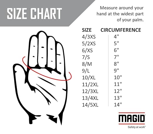 MAGID D-ROC ANSI A4 AeroDex Polyurethane Palm Coated Work Gloves, 1 Pair, 0