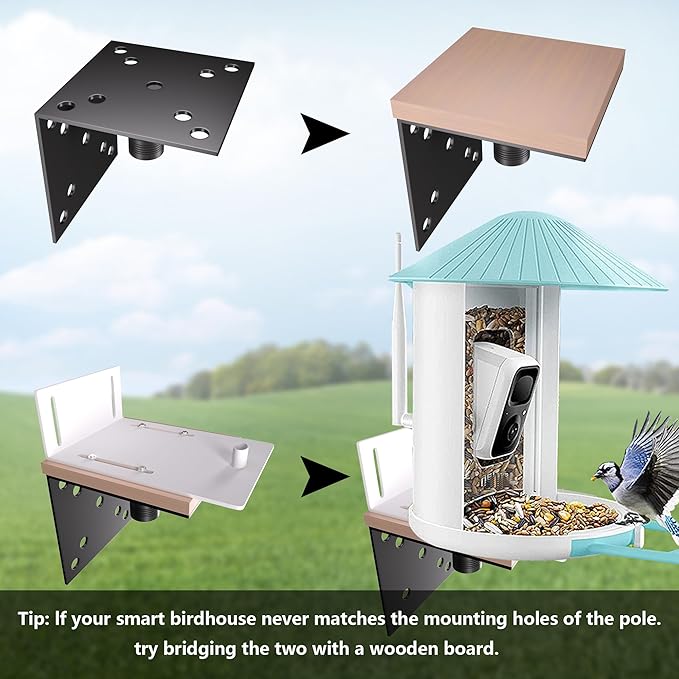 Bird Feeder Pole Stand,95 Inch House Pole for Outdoors Weather Station,Heavy Duty Metal Mount Kit Adjustable Multifunctional Bird Feeder Set