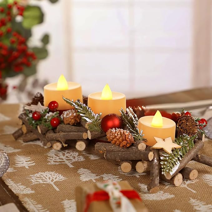 BEICHI Flameless LED Tea Lights - 100 Pack Battery Operated Flickering Fake Candles for Wedding, Halloween, Christmas & Diwali - Warm Yellow