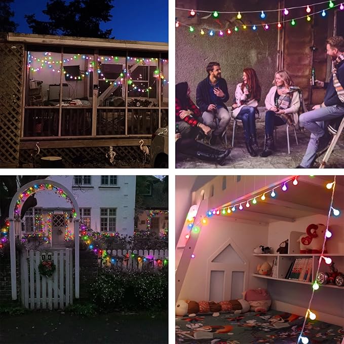 120 LED String Lights 40ft, 8 Lighting Modes Plug in Fairy String Lights for Bedroom Classroom Patio Garden Wedding Party Christmas Tree Outdoor Indoor Decorations Multicolor