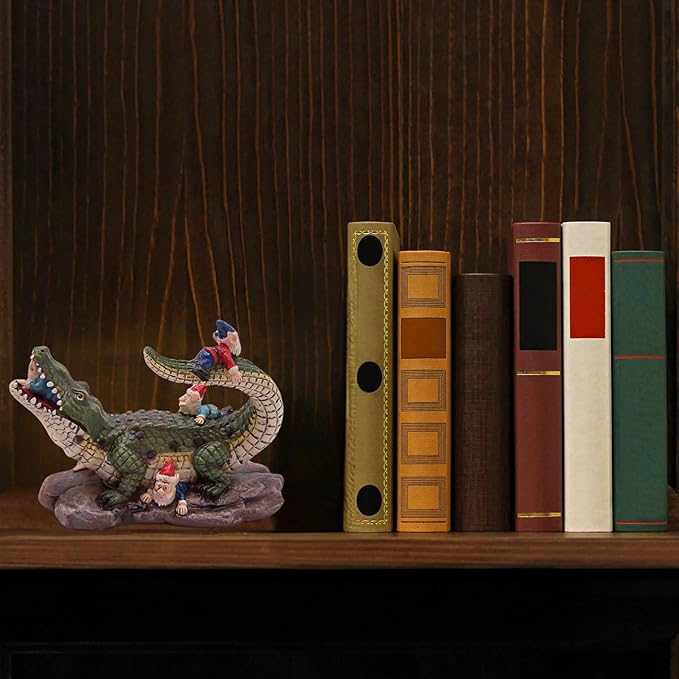 Gator Gnome: Whimsical Garden Figurine - Unique Home & Outdoor Decor