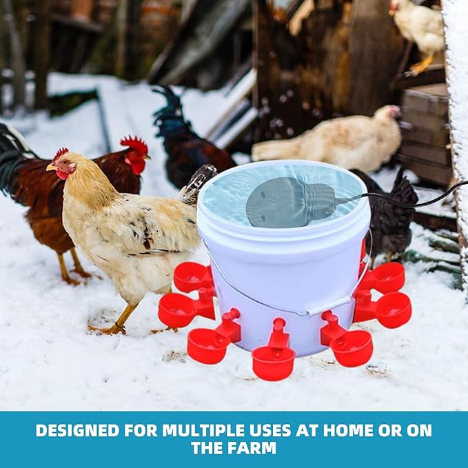 Bird Bath Heater,Pond Heater 500W,Full-Covered Aluminum Bird Bath Heater for Outdoors in Winter,Stock Tank Heater with Thermostatically Controlled,Chicken Water Heater-Deicer,livestock water heater