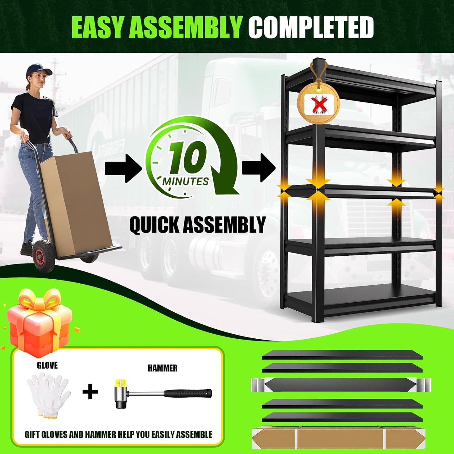 59''W Storage Shelves,5 Tier Garage Shelving 3500LBS Heavy Duty,Metal Shelves Adjustable Industrial Shelving Units,Rustproof Shelf Rack for Garage 72''H*59''W*19.7''D,2 Pack