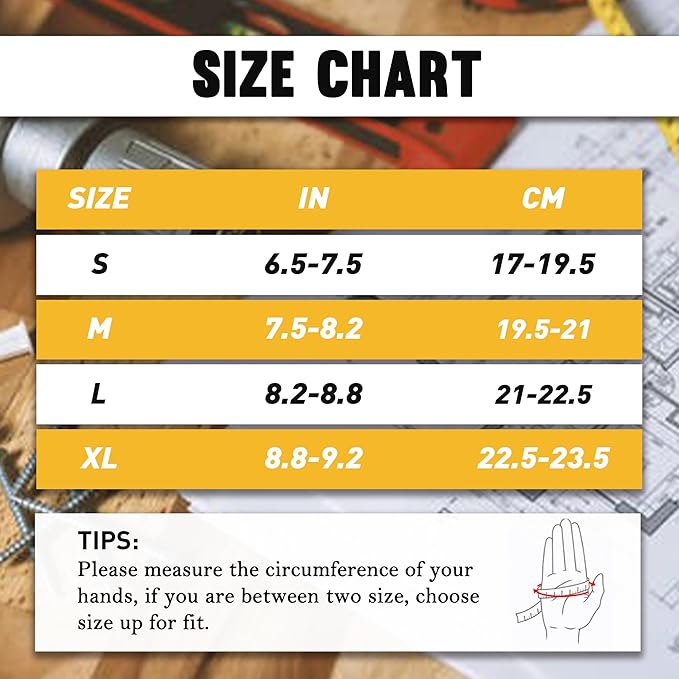 HANDLANDY Leather Work Gloves for Men & Women, Reinforced Durable Garden Gloves, Cowhide Working Glove for Gardening