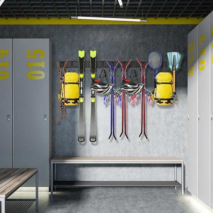 Garage Tool Organizer Wall Mounted, 64 Inches Adjustable Garden Tool Organizer Rack, 20 Pcs Heavy Duty Yard Tool Organizer Hold Up to 900lbs