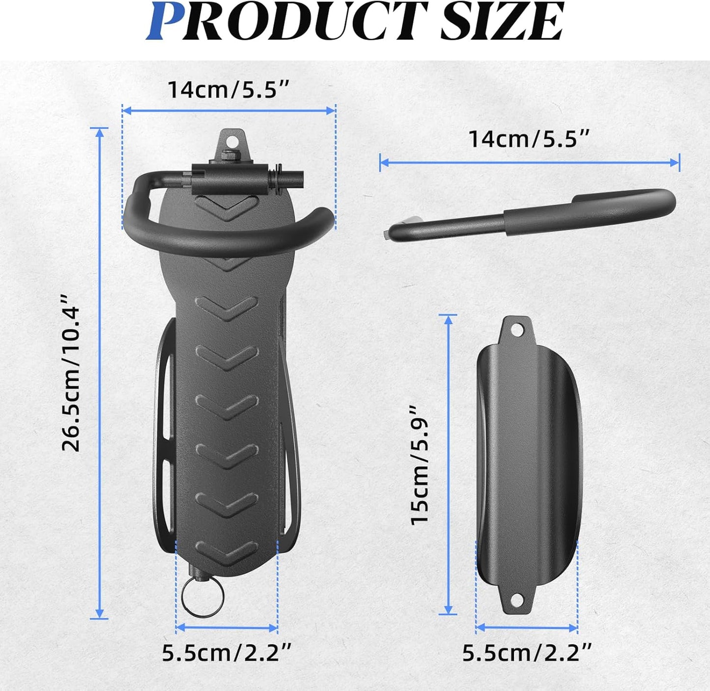 Goovilla Swivel Bike Wall Mount 1 Pack, Space Saving Bike Hangers for Garage with Screw and Easy Installation, Metal Vertical Bike Rack Wall Mount Holds up to 66.2lbs with No-scratch Protection, Black