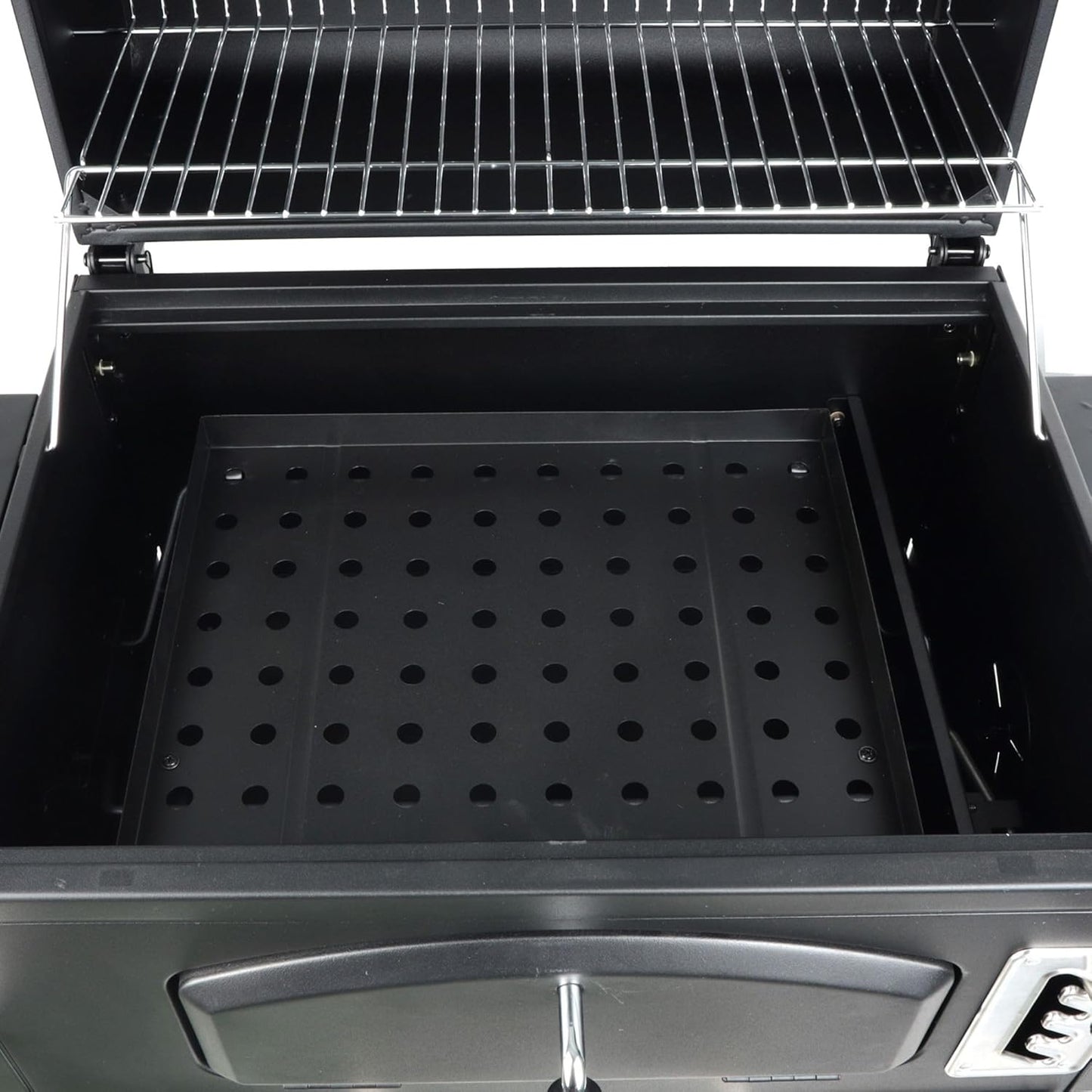 Grill Boss 24 Inch Charcoal BBQ Grill with Side Shelves, Built-In Thermometer, Black