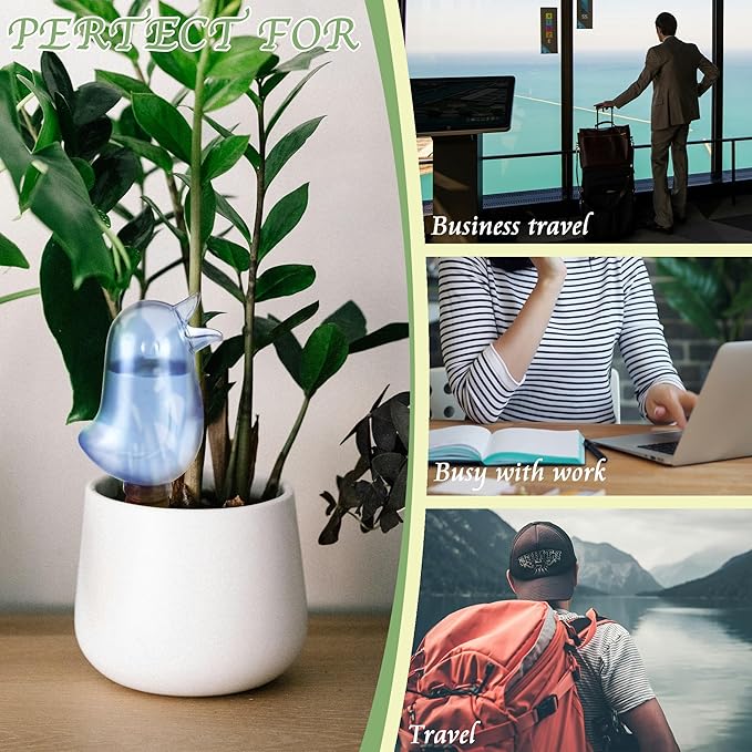 4 Pack Self Watering Spikes, Indoor Plant Watering Globes, Bird Shape Automatic Irrigation Spikes,Plant Watering Devices(Blue)