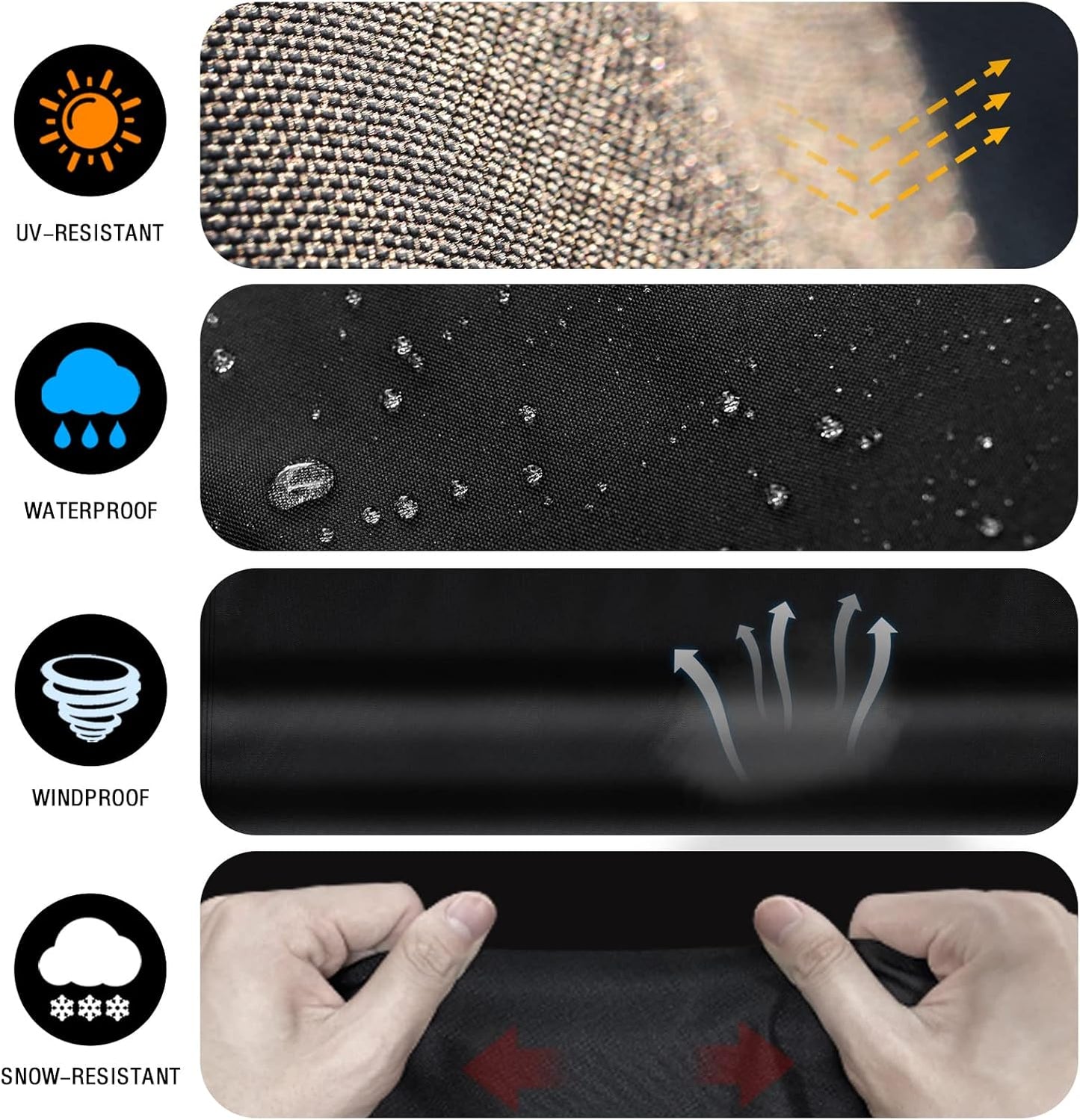 BBQ Gas Grill Cover, 48 Inch for Weber Spirit 2, Waterproof Weather Resistant, UV & Fade Resistant, PU Coating for Weber Spirit II 200 Series, Spirit 200, Spirit II E210 Gas Grill