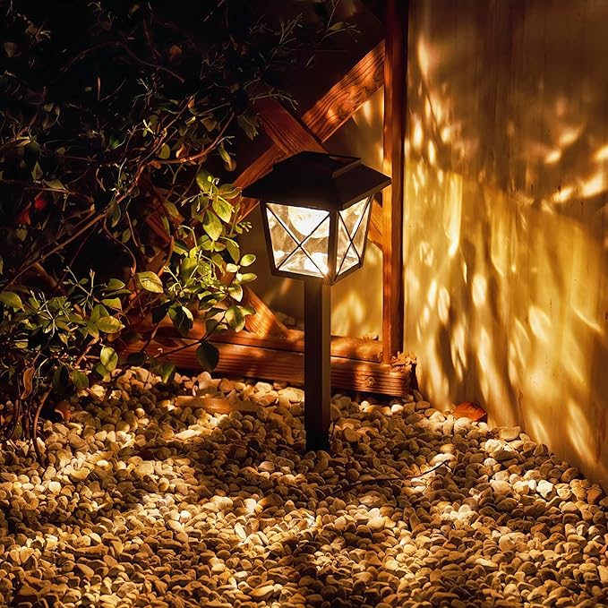 6 Pack Large Rotating Solar Lights Outdoor Waterproof 2 Modes Twinkling Decorative Lights for Garden Yard Pathway Walkway Decorations Landscape Lighting. (Set of 6)