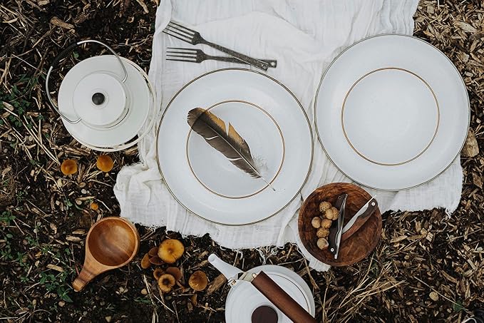 Barebones Flatware Silverware Set - Formal Camping Utensils - Stainless Steel Cutlery Set of 6 - Camping Utensil Set with Forks, Knives, and Spoons (Matte Black)