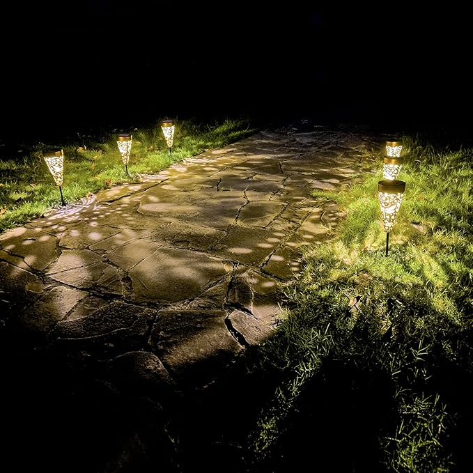 6-Pack Dragonfly Outdoor Decor Solar Pathway Lights, Metal Landscape Lighting for Garden, Lawn, Yard, Patio, Backyard, Pathway, Walkway – gifts for Mother, Women, Men, Grandmother, Grandfather