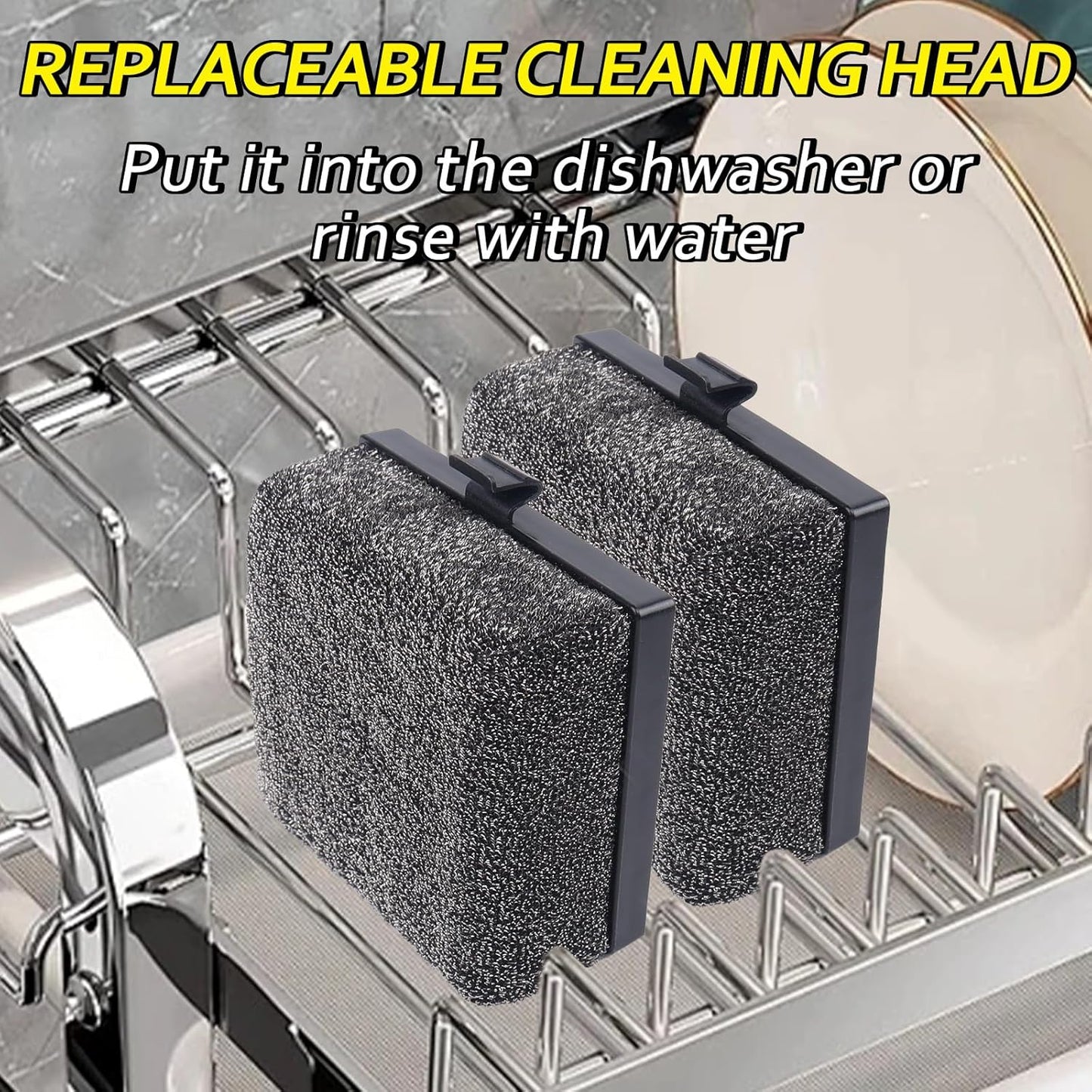 Grill Brush Brsitle Free, Replacement Cleaning Head, Heat-Resistant Kevlar Head for Steam Grill Brush(Only Replaceable Cleaning Head)