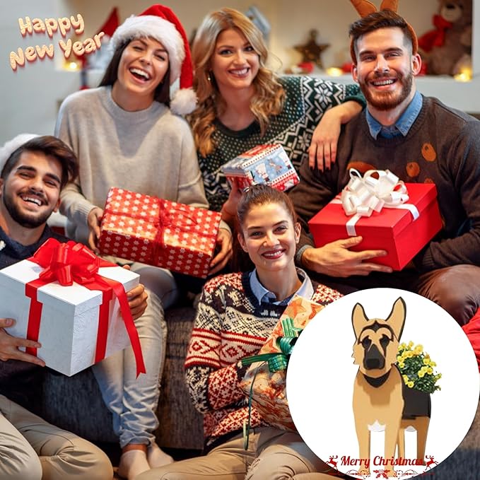 German Shepherd Dog Planter Plant Pots,Cute Garden Dog Flower Planter,Large Dog Planters Birthday Gifts for Women,Office,Indoor/Outdoor Decor(9.84 * 6.77 * 17in)