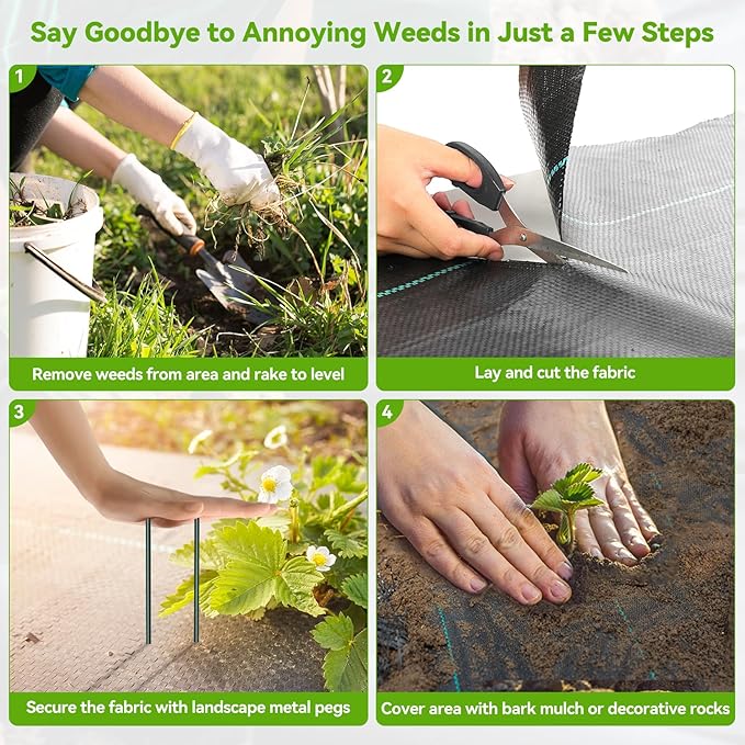 2.6ftx100ft Weed Barrier Landscape 3.2oz Fabric Heavy Duty, Woven Weed Control Cloth, Woven Geotextile Fabric for Underlayment, Gardening Ground, Commercial Driveway Weed Block Cover Mat