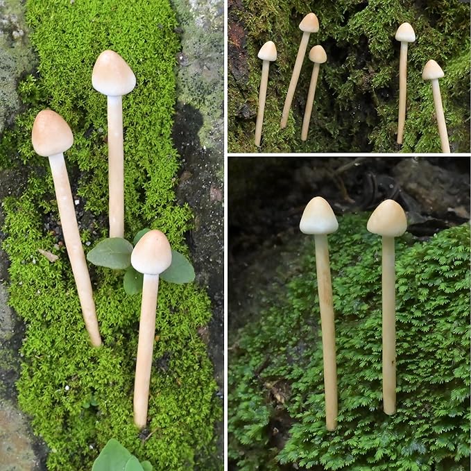 8-Pack Clay Mushrooms,Mini Fake Mushrooms,Handmade Small Mushroom,DIY Miniature Landscape Accessories,Miniature Fairy Garden Supplies,Desktop Miniature Ornaments,Christmas Decorations.
