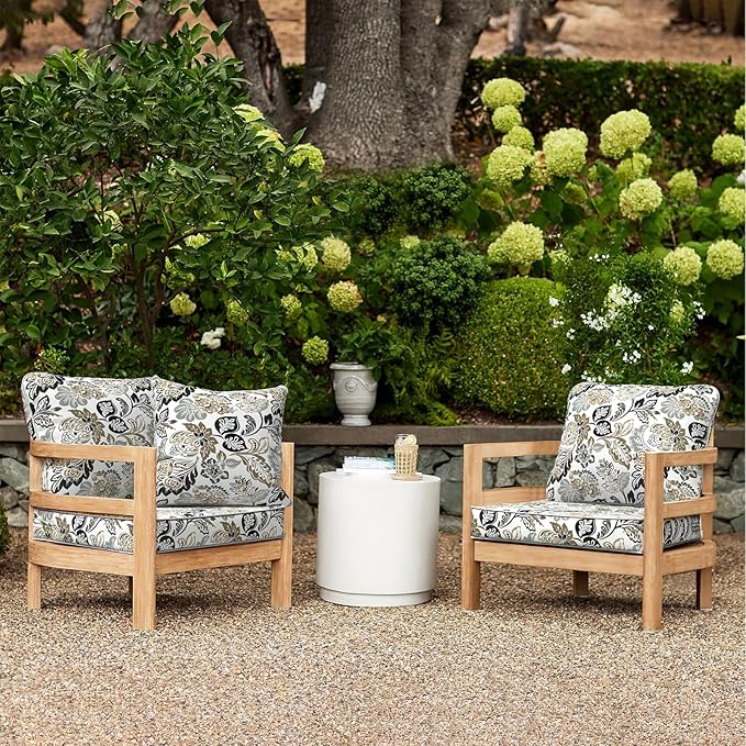 LVTXIII Outdoor Seat and Back Cushion Patio Deep Seat Cushion Set Seasonal Chair Cushion for Wicker Chairs and Garden Furniture Decoration, 22"x22"x4", Dailey Tan