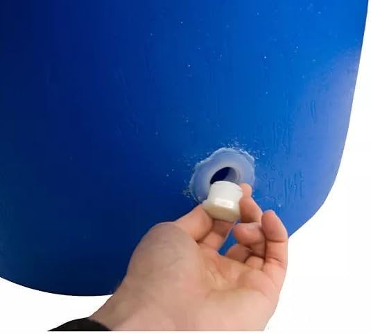 55-Gallon Rain Barrel with Spigot, Blue, Water Collection Container (2 Pack)