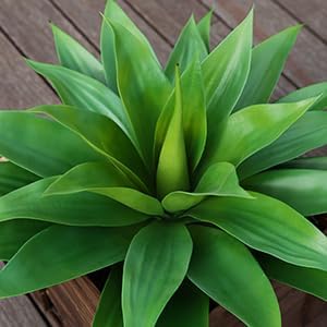 Artificial Plants Outdoor,UV-Resistant Fake Agave Succulent Plant 23 Inch Medium Size Faux Succulents Stems for Indoor Realistic & Natural Home Decor Plants for Office Housewarming 2 Pack