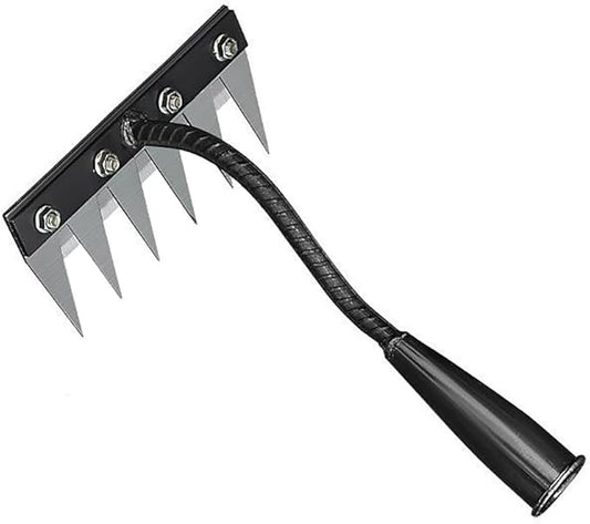 Gardening Hand Weeder Puller Tool, Manual Weeder with Detachable Blade Weeder Puller Tool,High-Carbon Steel Weed Removal Tool for Farm Lawn Garden, 5/6/7/8 Teeth Sizes (6 Teeth)