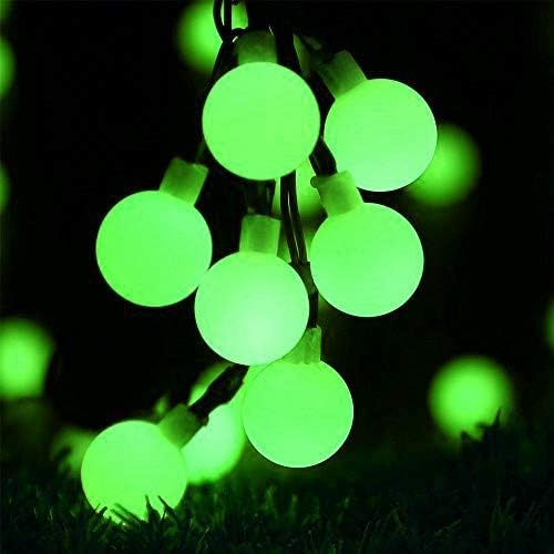 Globe Ball Fairy Lights, 50 LEDs 23ft/7M Solar Led Globe String Lights Waterproof with Two Lighting Modes for Garden Outdoor Party Christmas Decoration (Green)