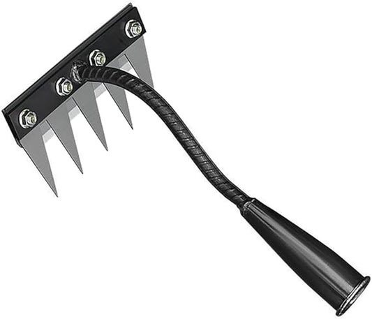 Gardening Hand Weeder Puller Tool, Manual Weeder with Detachable Blade Weeder Puller Tool,High-Carbon Steel Weed Removal Tool for Farm Lawn Garden, 5/6/7/8 Teeth Sizes (5 Teeth)