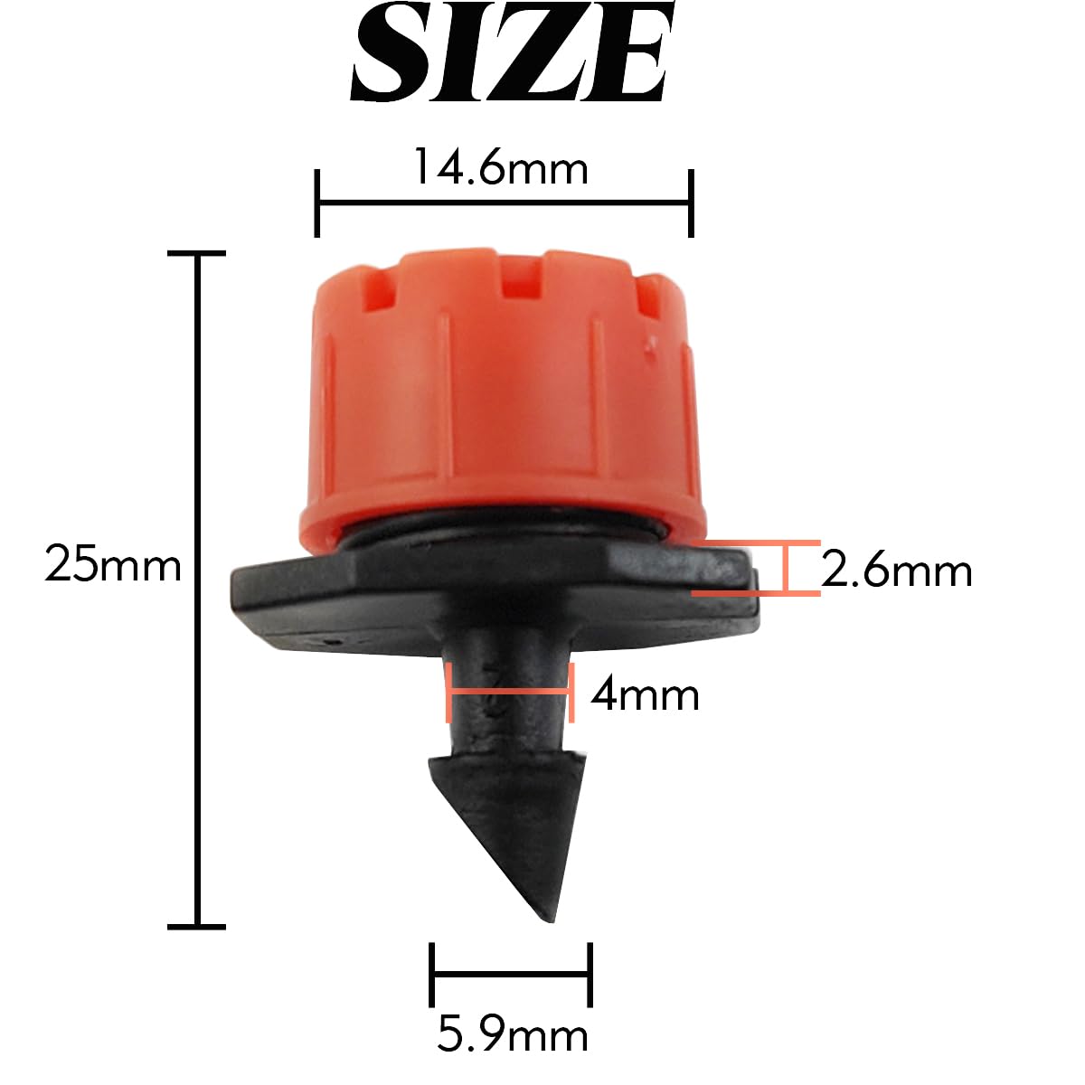 GXXMEI 150PCS Adjustable Irrigation Drippers Sprinklers 1/4 Inch Emitter Dripper Micro Drip Irrigation Sprinklers for Watering System