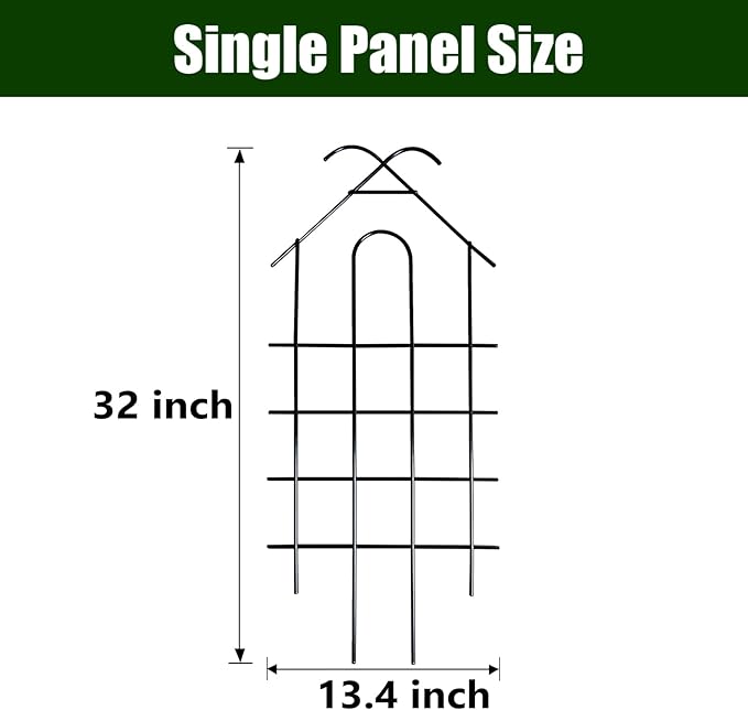 ARIFARO 32'' Metal Garden Trellis for Climbing Plants, Indoor/Outdoor Sturdy Plant Trellis for Potted Plants,House Plants, Climbing Vines, Pack of 4, Black