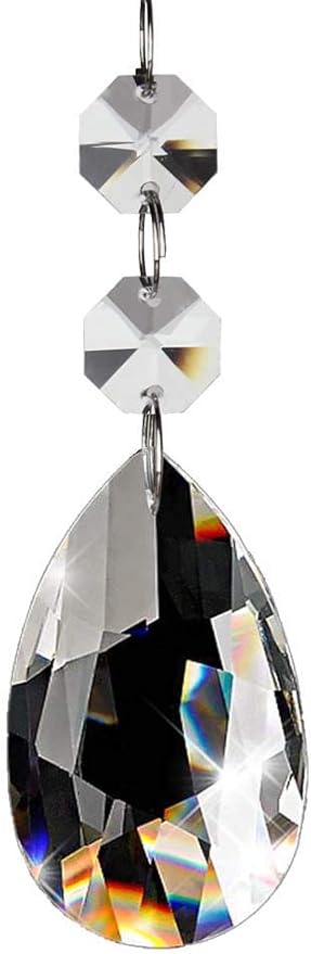 Fushing 20Pcs Chandelier Crystals, Clear Teardrop Crystal Chandelier Pendants Parts Beads, Hanging Crystals for Chandeliers (76mm, Clear)