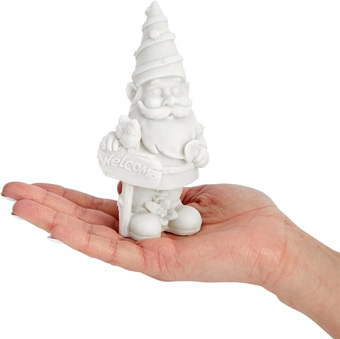 Bright Creations 2 Pack Ceramics to Paint - Paint Your Own Garden Gnome Statues, Blank Paintable Ceramics for Adults (5 in)