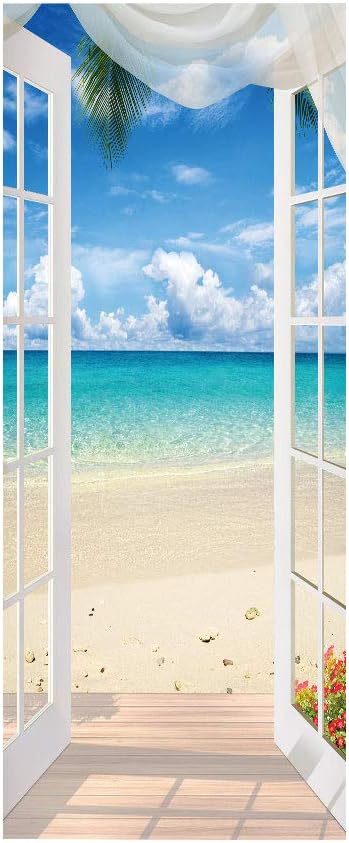 3D Door Stickers Murals - Landscape - Peel and Stick - Waterproof & Washable - Matt Finish - DIY Design - 37.4" x 84.6" - White - Door & Wall - Adults - All Seasons