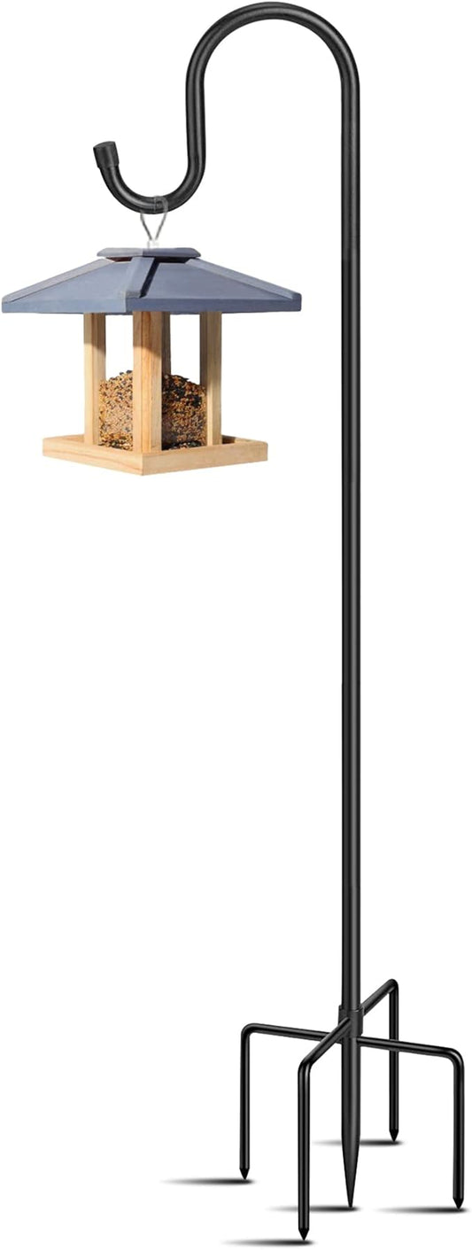Adjustable Shepards Hooks for Outdoor with 5 Prong Base Shepherds Hooks for Outdoor Stand Pole for Humming Bird Feeder for Hanging Solar Lights Outdoor Garden Wedding Decor (48in)