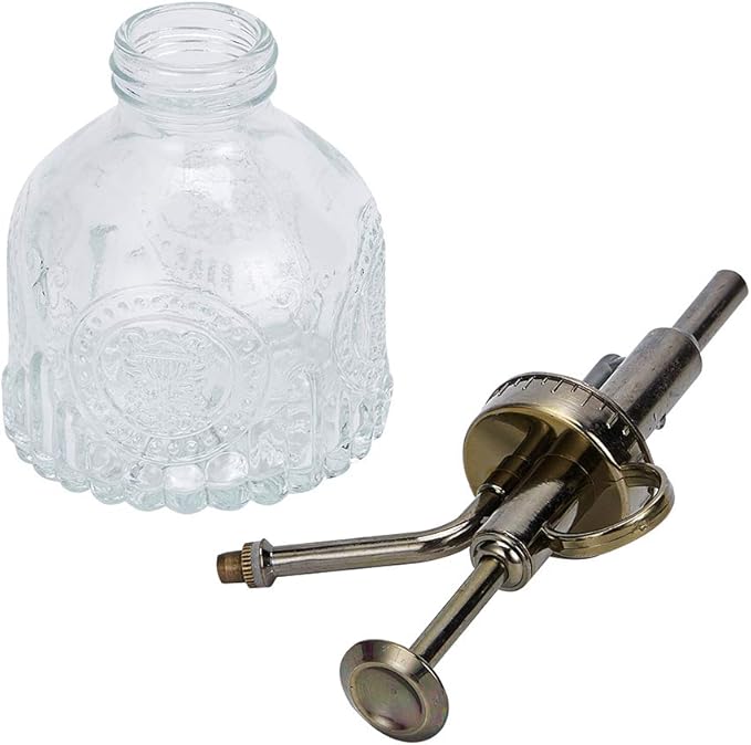 Glass Plant Mister Spray Bottle, 6.5" Tall Vintage Plant Spritzer Watering Can, Succulent Watering Bottle with Top Pump, Small Plant Sprayer Mister for Indoor Outdoor House Plant - Clear