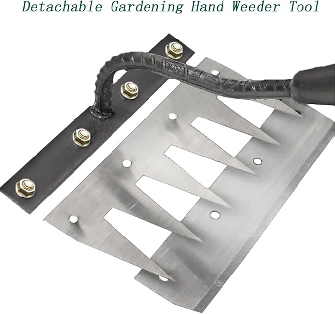 Gardening Hand Weeder Puller Tool, Manual Weeder with Detachable Blade Weeder Puller Tool,High-Carbon Steel Weed Removal Tool for Farm Lawn Garden, 5/6/7/8 Teeth Sizes (5 Teeth)