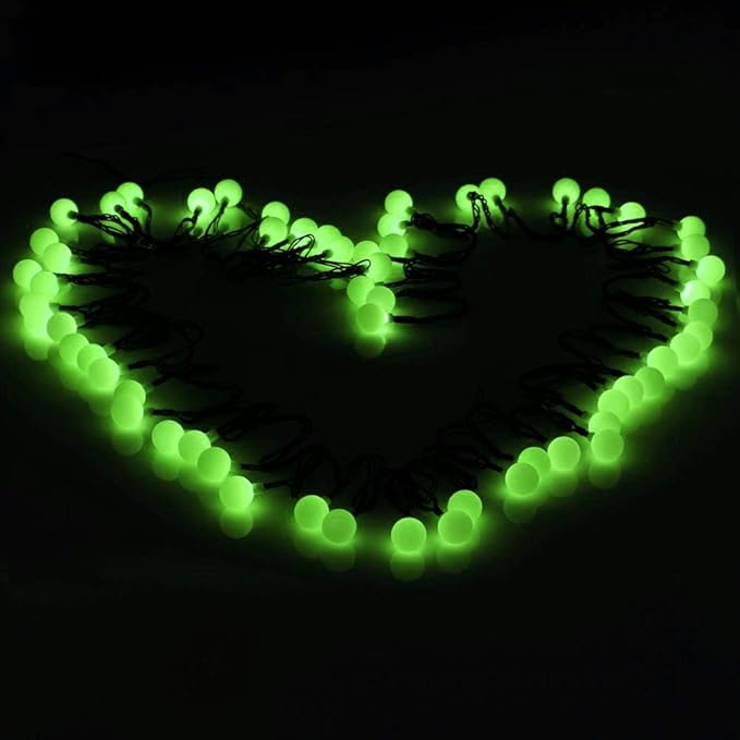 Globe Ball Fairy Lights, 50 LEDs 23ft/7M Solar Led Globe String Lights Waterproof with Two Lighting Modes for Garden Outdoor Party Christmas Decoration (Green)