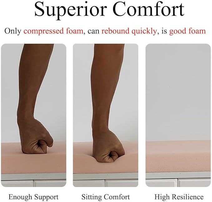 20 x 20 Inch Outdoor Chair Cushions for Patio Furniture UV Resistant Non Slip Waterproof Replacement Patio Seat Cushion with Ties Set of 2, Navy Blue