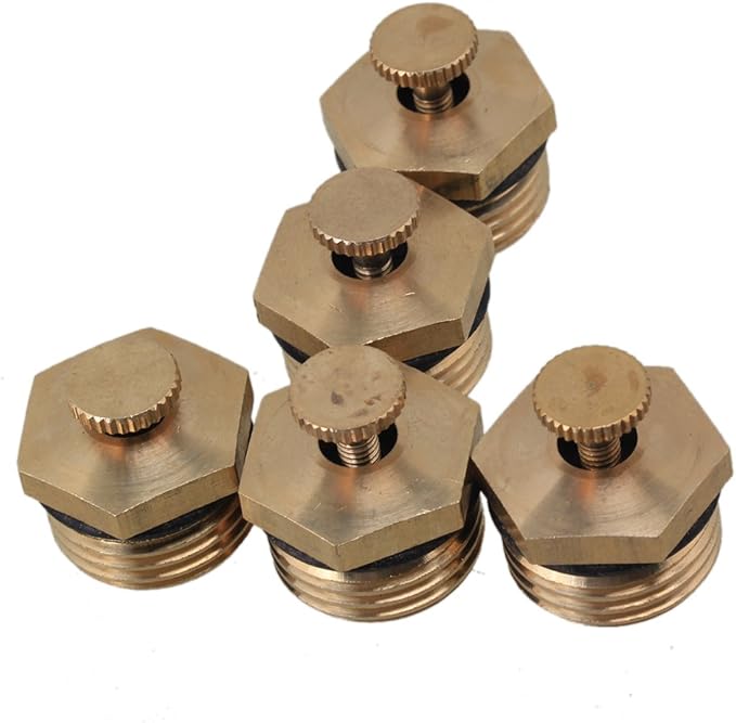 5pcs Brass 1/2" Male Thread Adjustable Misting Nozzles Irrigation Golden