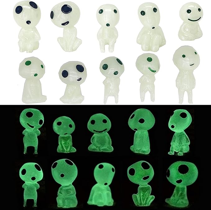 20Pcs Fairy Garden Accessories Outdoor Miniature Decor Glow in The Dark Tree Elves Luminous Ghost for Micro Landscape Gnomes Decoration Patio Lawn Yard Pot Kit