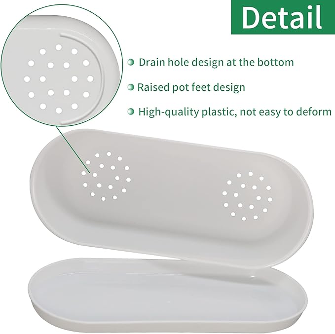 5-Pack Herb Planter,Window Boxes Planters with Multiple Drainage Holes,8.5" x 3.3" Oval Herb Garden Planter indoor/outdoor for Grow Plants, Flowers or Succulents, Deck Railing Window Planter Box