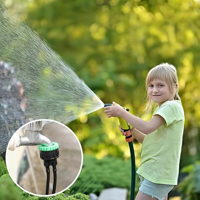 14 PCS Drip Irrigation Hose Connectors 1/4 Inch Water Drip Hose Adapter Connectors Garden Hose to 1/4" Drip Irrigation Parts Swivel Garden Faucet Single Head Double Head Hose Quick Connect Fittings