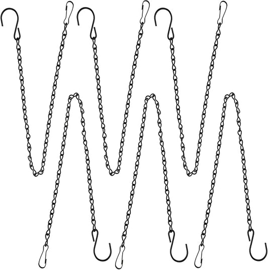 6 Pack 19.7Inches Black Hanging Chains, Garden Plant Hangers, for Bird Feeders, Billboards, Chalkboards, Planters, Lanterns, Wind Chimes and Decorative Ornaments